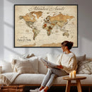 Custom Push Pin World Map Wall Canvas Print