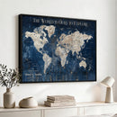 Custom Push Pin Travel Map Wall Art Canvas Print –