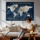 Custom Push Pin Travel Map Wall Art Canvas Print –
