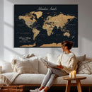 Personalized Family Travel Map Canvas – Custom Framed Push by MyGreatCanvas | Canvas Wall Art Prints | Photo Prints & Wall Decor