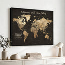Personalized Push Pin World Map Canvas – Custom Framed