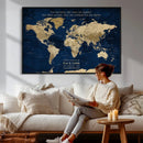 Personalized Framed Travel Tracker Map – Custom World Canvas