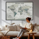 Personalized Push Pin World Map Canvas – Custom Framed