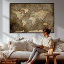 Personalized Push Pin World Map Canvas Print – Custom Framed