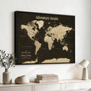 Custom Push Pin World Map Wall Art Canvas Print –