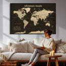 Custom Push Pin World Map Wall Art Canvas Print –