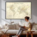Personalized Push Pin World Map Canvas Print – Custom