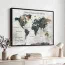 Personalized Push Pin World Map Canvas Print – Custom
