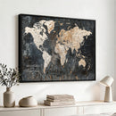 Personalized Framed World Map Wall Art Canvas – Custom Push