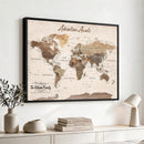 Custom Push Pin World Map Canvas Print – Custom Framed