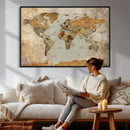 World Map Canvas Print – Detailed Map of the World Wall Art by MyGreatCanvas | Canvas Wall Art Prints | Photo Prints & Wall Decor