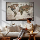 World Map Canvas Print – Framed Detailed Map of the World by MyGreatCanvas | Canvas Wall Art Prints | Photo Prints & Wall Decor
