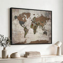 World Map Canvas Print – Framed Detailed Map of the World