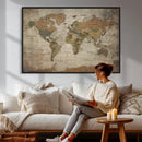 World Map Canvas Print – Framed Travel Map Wall Art for by MyGreatCanvas | Canvas Wall Art Prints | Photo Prints & Wall Decor