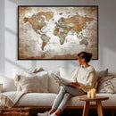 Vibrant Watercolor World Map Canvas Wall Art – Framed Travel by MyGreatCanvas | Canvas Wall Art Prints | Photo Prints & Wall Decor