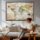Personalized World Map Canvas Print – Colorful Watercolor by MyGreatCanvas | Canvas Wall Art Prints | Photo Prints & Wall Decor