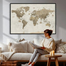 Detailed World Map Wall Art Canvas Print by MyGreatCanvas | Canvas Wall Art Prints | Photo Prints & Wall Decor