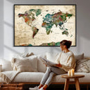 World Map Canvas Print – Framed Detailed Map of the World by MyGreatCanvas | Canvas Wall Art Prints | Photo Prints & Wall Decor