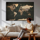 Vintage World Map Canvas Wall Art – Framed Travel Map for by MyGreatCanvas | Canvas Wall Art Prints | Photo Prints & Wall Decor