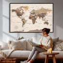 World Map Canvas Print – Framed Detailed Map of the World by MyGreatCanvas | Canvas Wall Art Prints | Photo Prints & Wall Decor