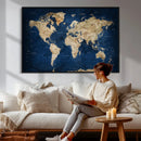 World Map Canvas Print – Framed Travel Map Wall Art for