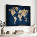 World Map Canvas Print – Framed Travel Map Wall Art for