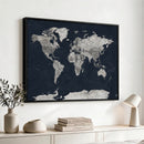 Colorful Watercolor World Map Canvas Print – Vibrant Framed