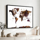 Rustic World Map Wall Art Canvas Print | Large World Map on