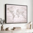 World Map Canvas Print – Detailed Map of the World Wall Art