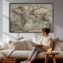 World Map Canvas Print – Detailed Map of the World Wall Art