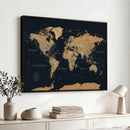 Framed Large World Map Wall Art Canvas Print – Stunning