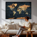 Vintage World Map Canvas Wall Art – Detailed Map with by MyGreatCanvas | Canvas Wall Art Prints | Photo Prints & Wall Decor