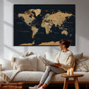 Vintage World Map Earth Globe Countries Oceans Continents by MyGreatCanvas | Canvas Wall Art Prints | Photo Prints & Wall Decor