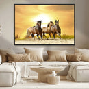 Wild Horses Wall Art Canvas Print – Framed Galloping Herd