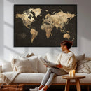 Framed World Map with Pin Canvas Print – Detailed World Map by MyGreatCanvas | Canvas Wall Art Prints | Photo Prints & Wall Decor