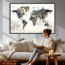 World Map Wall Art Canvas Print for Office Wall Decor by MyGreatCanvas | Canvas Wall Art Prints | Photo Prints & Wall Decor