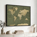 Large World Map Canvas Wall Art Print for Study Room Decor -