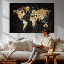 World Map Canvas Wall Art with Famous Landmarks – Framed by MyGreatCanvas | Canvas Wall Art Prints | Photo Prints & Wall Decor