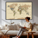 Extra Large World Map Canvas Print – Detailed Map of the by MyGreatCanvas | Canvas Wall Art Prints | Photo Prints & Wall Decor