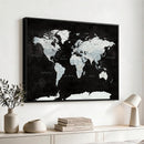 World Map Canvas Print – Framed Push Pin Wall Art, Color