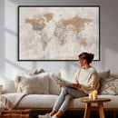 Detailed World Map Wall Art Canvas Print for Home and Office Decor by MyGreatCanvas | Canvas Wall Art Prints | Photo Prints & Wall Decor