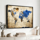 World Map Canvas Print – Colorful Abstract Travel Map,