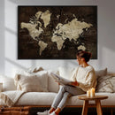 Blue World Map Canvas Wall Art – Framed Modern Travel Map by MyGreatCanvas | Canvas Wall Art Prints | Photo Prints & Wall Decor