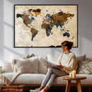 World Map Canvas Print – Framed Travel Map Wall Art for by MyGreatCanvas | Canvas Wall Art Prints | Photo Prints & Wall Decor