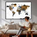 World Map Wall Art Canvas Print, Modern Decorative Framed by MyGreatCanvas | Canvas Wall Art Prints | Photo Prints & Wall Decor