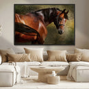 Majestic Brown Horse Wall Art Canvas Print – Framed