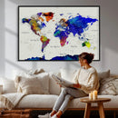 World Map Wall Art Canvas Print, Modern Decorative Framed by MyGreatCanvas | Canvas Wall Art Prints | Photo Prints & Wall Decor