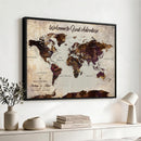 Custom Push Pin Map Wall Art Canvas Print – Personalized