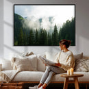 Misty Mountain Forest Canvas Print, Foggy Pine Trees Nature by MyGreatCanvas | Canvas Wall Art Prints | Photo Prints & Wall Decor