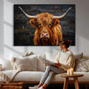 Highland Cow Wall Art Canvas Print, Rustic Farm Animal by MyGreatCanvas | Canvas Wall Art Prints | Photo Prints & Wall Decor